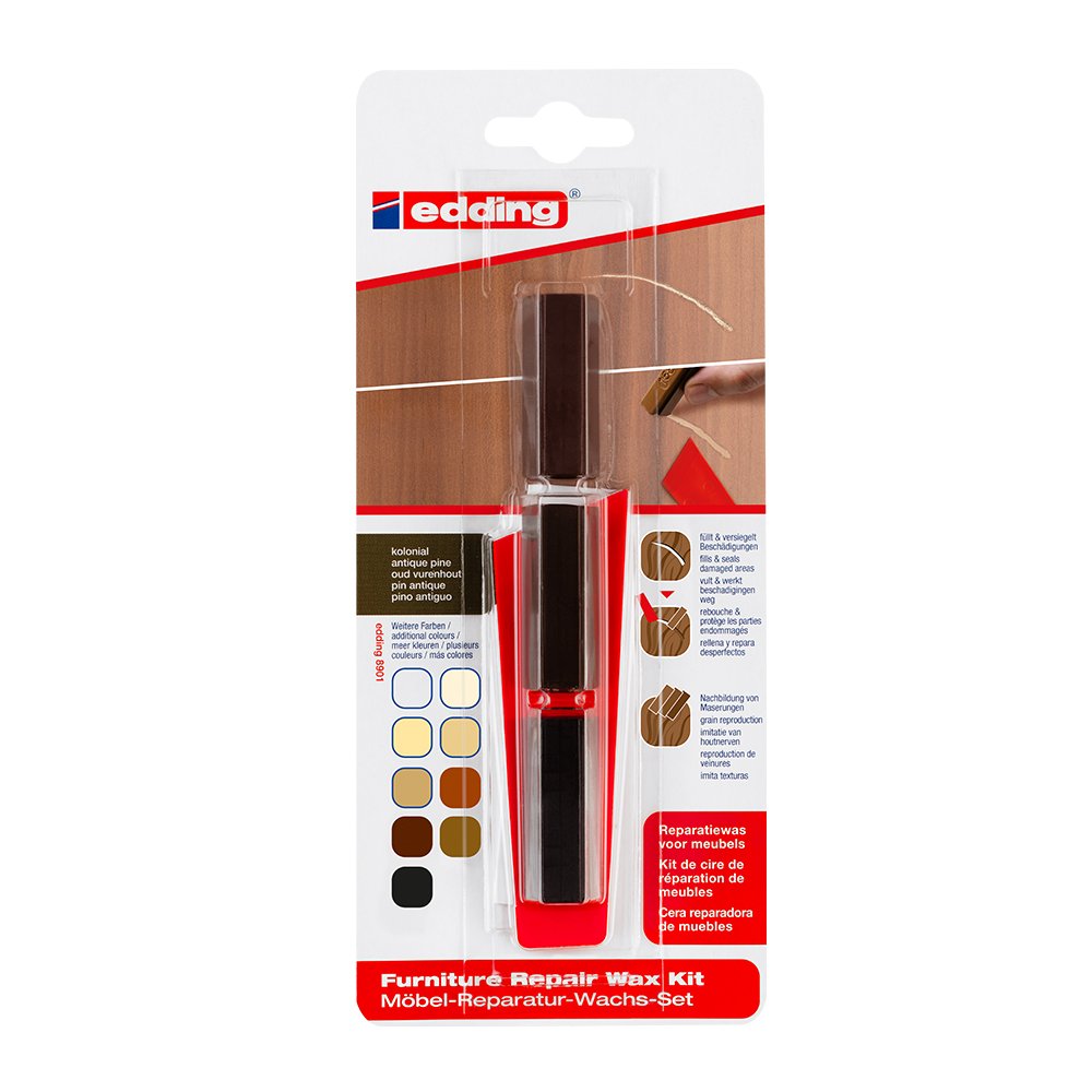 Kit Edding 8901, ceara pentru reparatii mobila, pin, blister Kit Edding 8901, ceara pentru reparatii mobila, pin, blister